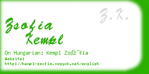 zsofia kempl business card